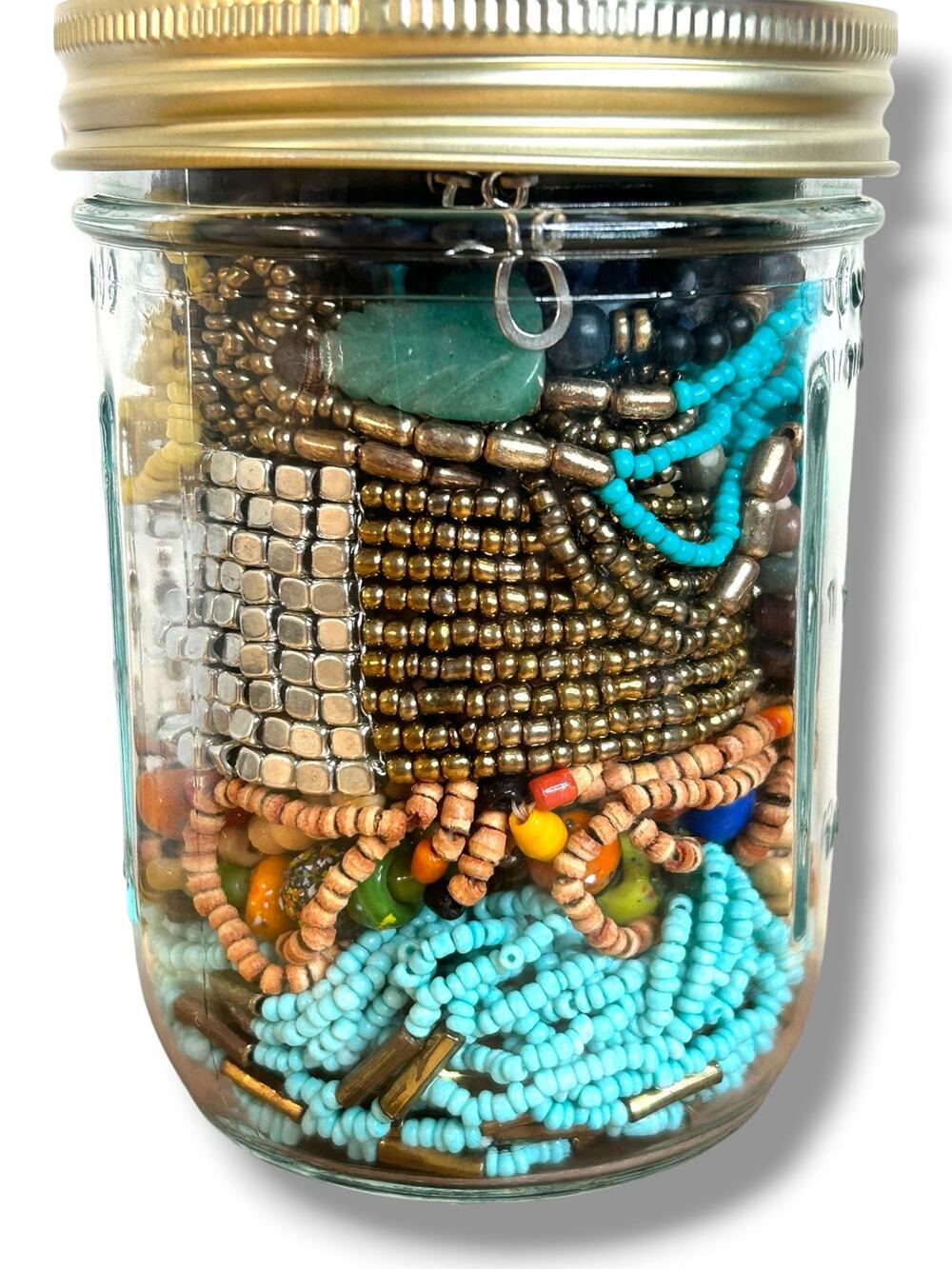 Beaded Boho Free Spirit Earthy Jewelry Jar Wearable Necklaces Bracelets Mix